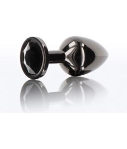 BUTT PLUG WITH DIAMOND JEWEL L - NEGRO