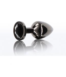 BUTT PLUG WITH DIAMOND JEWEL M - NEGRO