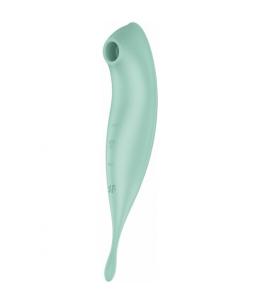 SATISFYER TWIRLING PRO+ SUCCIONADOR Y VARITA VIBRADORA CON APP CONNECT - VERDE